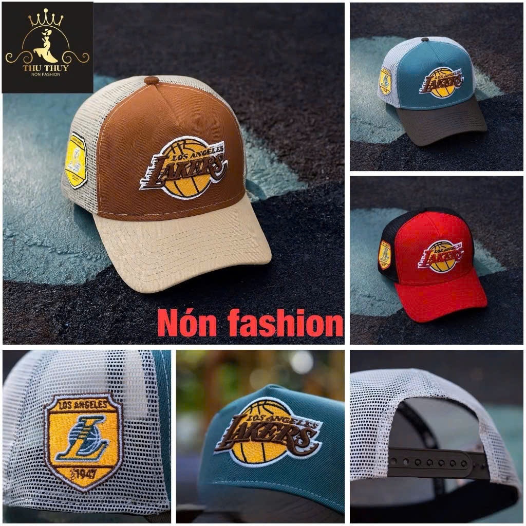 หมวกเบสบอลปักลาย La-Kers พร้อมตาข่ายกีฬา (Unisex) สไตล์ยุโรป