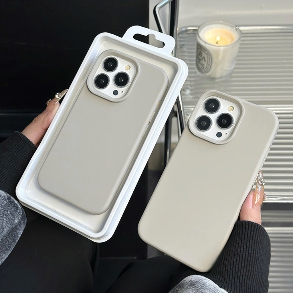 (5 สี) IPHONE CASE SIMPLE DESIGN BASIC COLOR ป้องกันกล้องกันกระแทกพร้อมหนังคุณภาพสูง PK029