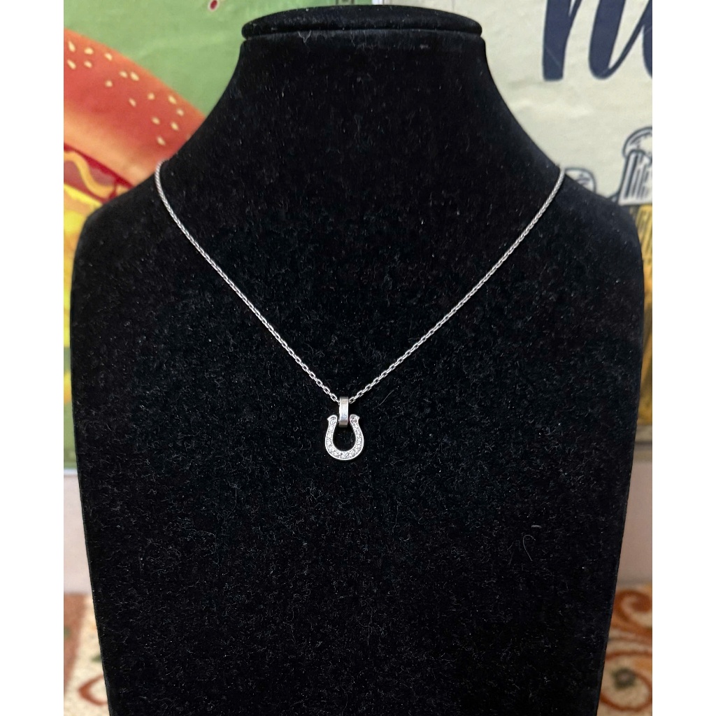 สร้อยคอเงิน 925 สัญลักษณ์นําโชค ประดับด้วยแบรนด์ CZ SOS (45-50cm) คัดสรรจากประเทศญี่ปุ่น