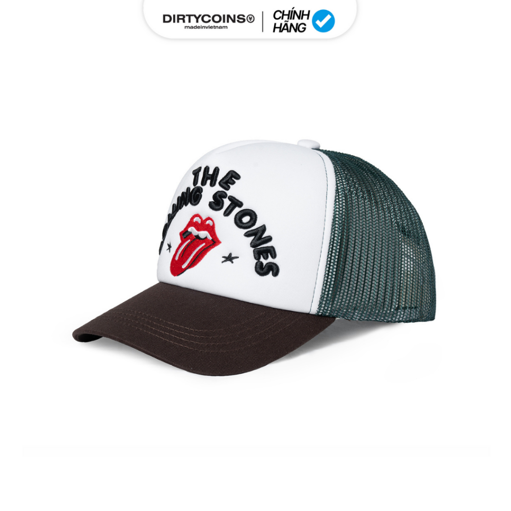[DCxThe Rolling Stones] หมวกแก๊ปตาข่าย DirtyCoins Mesh Cap Tongue Embroidery สีเขียว - Green