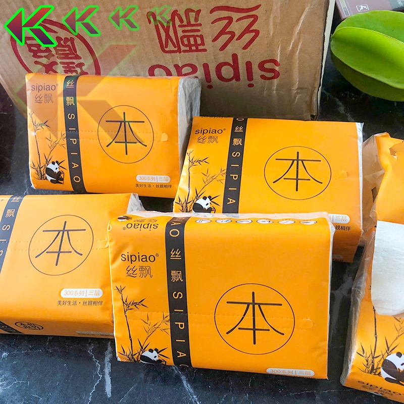 Sipao Panda Napkin - เกรด 1 เหนียวสุดๆ - กระดาษสีน้ําตาลไร้สารฟอกขาว แพ็คละ 300 แผ่น