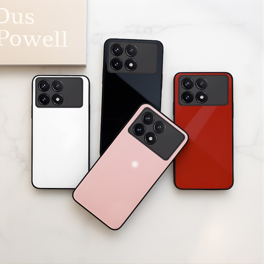 เคสกระจกสําหรับ XIAOMI REDMI K70/ K70 PRO/ K70E/ POCO X6 PRO – สีเดียวธรรมดา – คุณภาพสูง กันรอยขีดข่