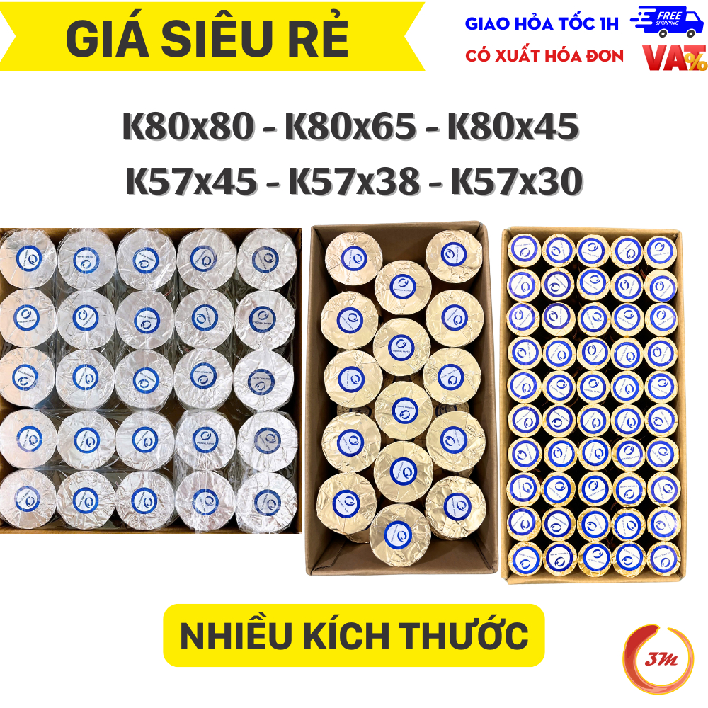 กระดาษพิมพ์ความร้อนกล่อง K80 K57 รหัส K80x80 K80x45 K80x65 K57x45 K57x38 K57x30 การพิมพ์ใบเสร็จ