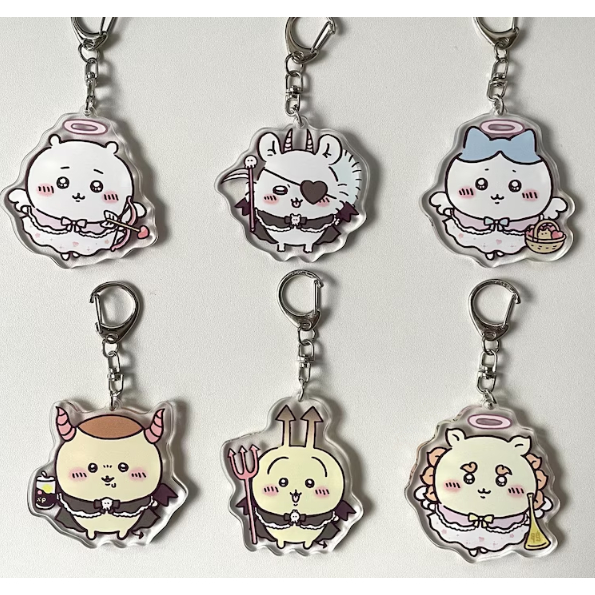 Móc khóa acrylic Chiikawa, in hai mặt, các nhân vật Hachiware, Usagi, Momonga. Thích hợp làm móc khóa anime