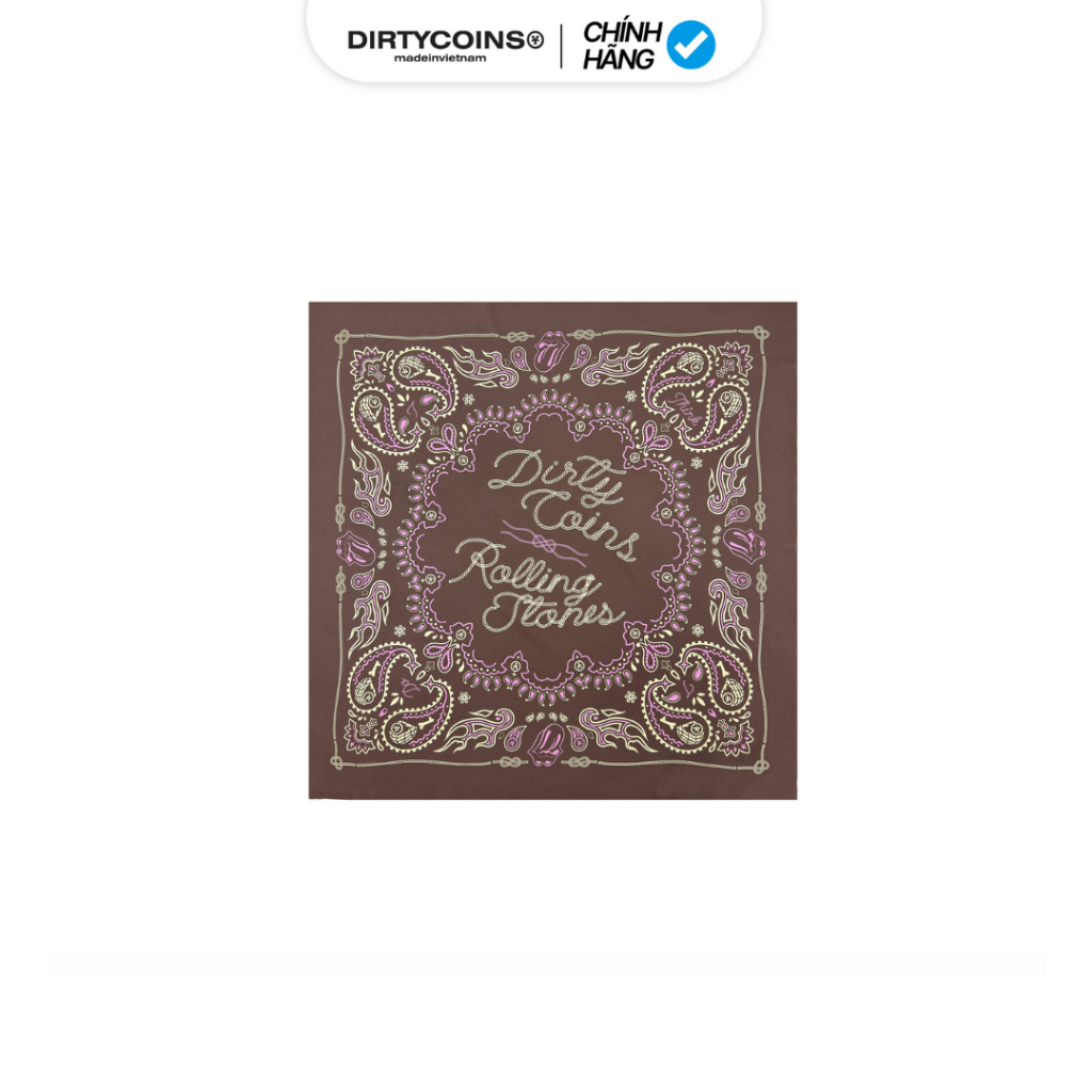 [DCxThe Rolling Stones] ผ้าเช็ดหน้า DirtyCoins Bandana สีน้ำตาล - Brown