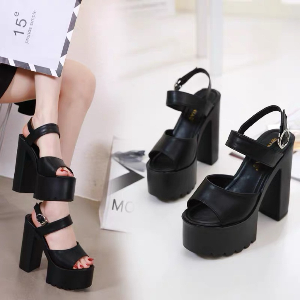 [ Available 16cm 34 ] รองเท้าแตะพื้นรองเท้าคู่สําหรับผู้หญิง 10cm,12cm,16cm