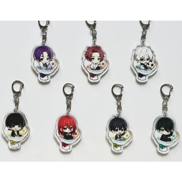 พวงกุญแจอะคริลิค Blue Lock พวงกุญแจอะคริลิคสองด้าน Blue Lock Hyoma Chigiri, Meguru Bachira, Rensuke 