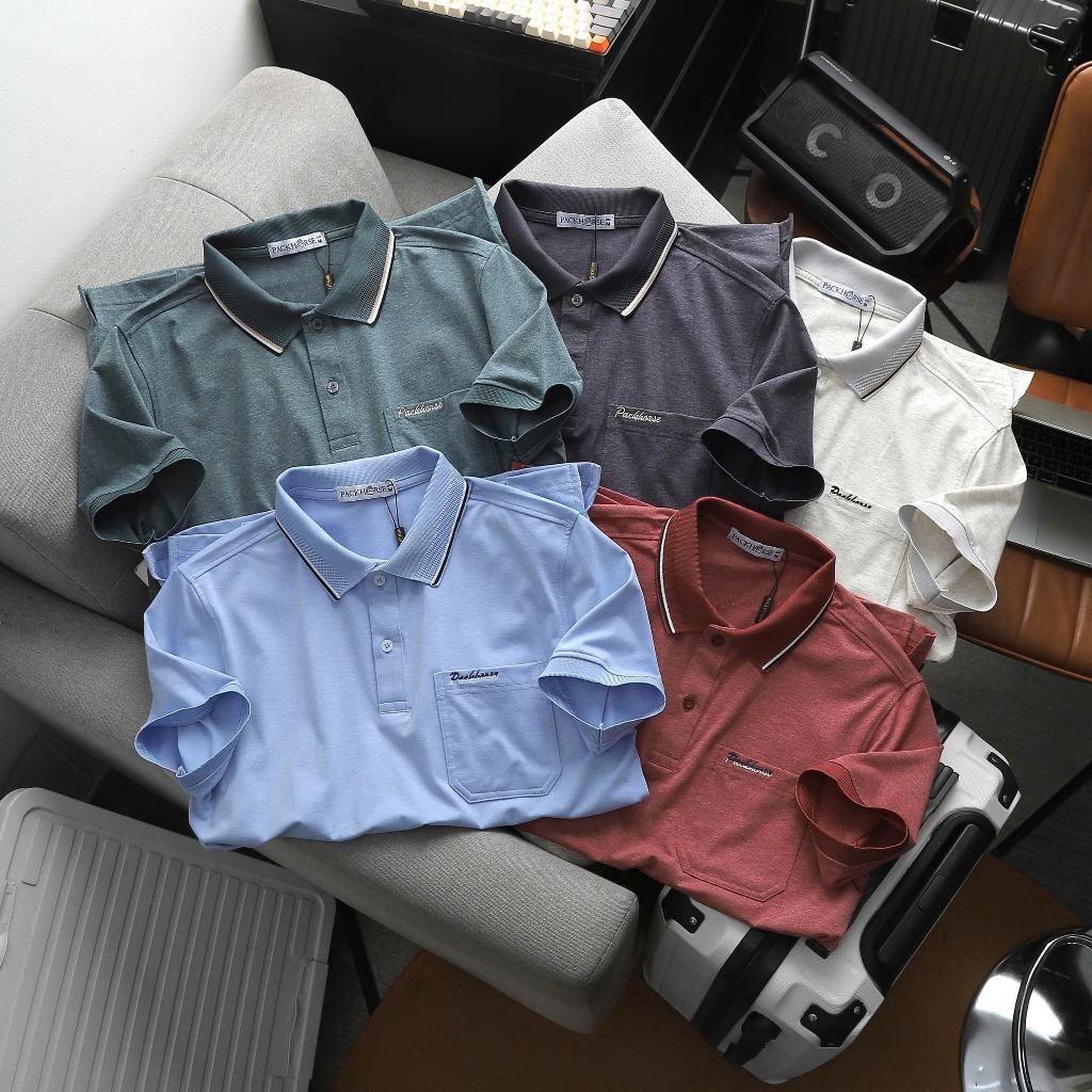 เสื้อยืดโปโลผู้ชาย Pack VN bag ขนาด 95kg ทําจากผ้าฝ้ายเกลือคุณภาพสูง - แฟชั่น Lz