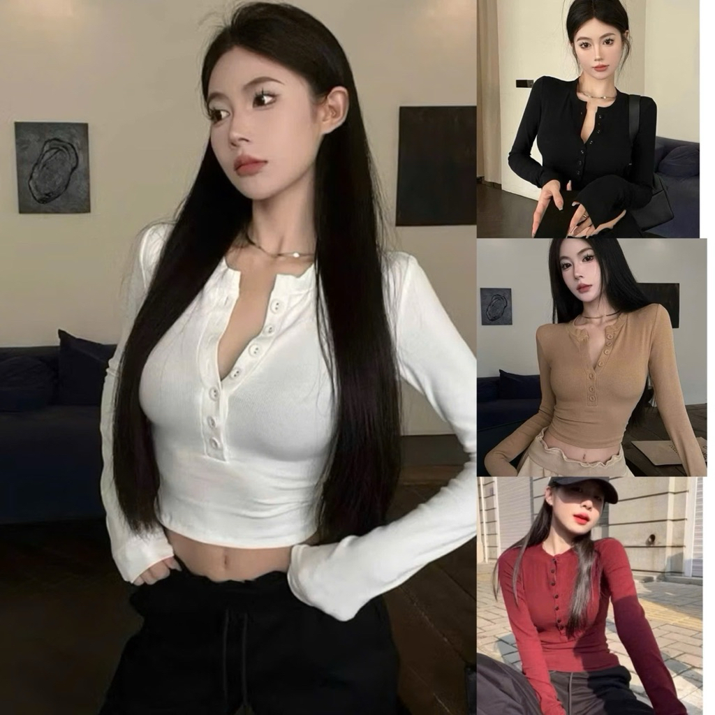 เสื้อยืดกระดุมคอเต่าเบสิคสําหรับผู้หญิงสไตล์แฟชั่นผู้หญิงผ้ายางยืด เคลื่อนไหว ไม่มี661