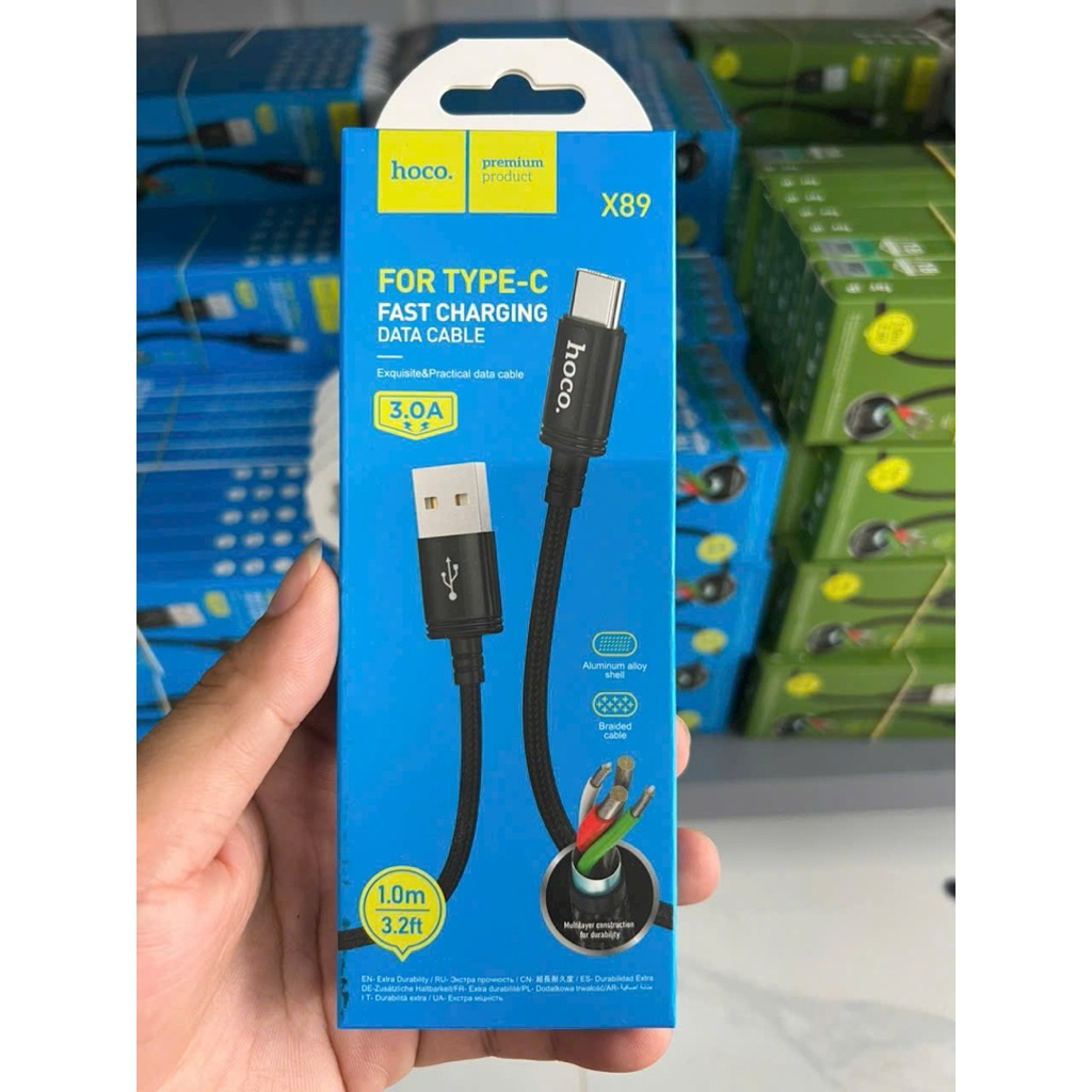 Hoco X89 สายชาร์จสําหรับโทรศัพท์ type C ไมโครโฟน ip