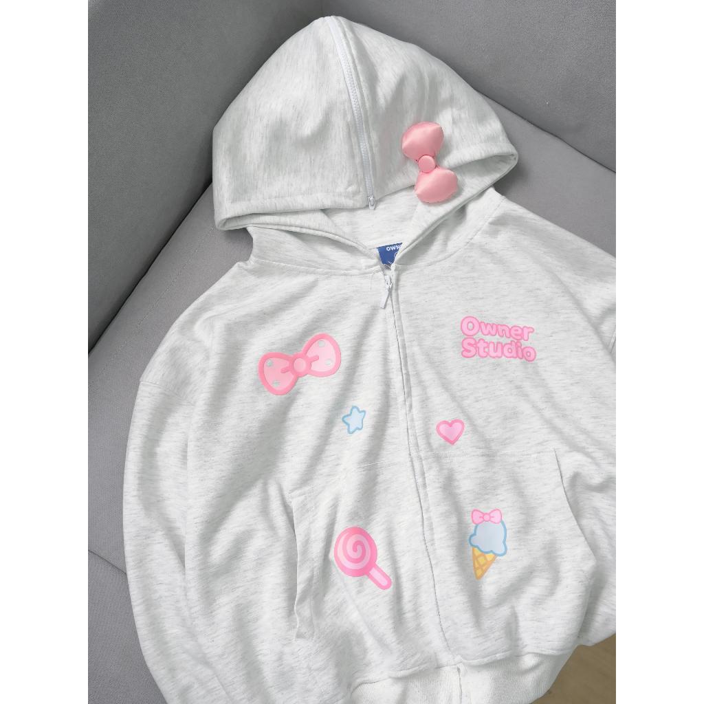 SWEET OWNER Form Boxy เสื้อแจ็คเก็ตผ้าฟลีซสองด้าน - OWNER Hoodie Zip