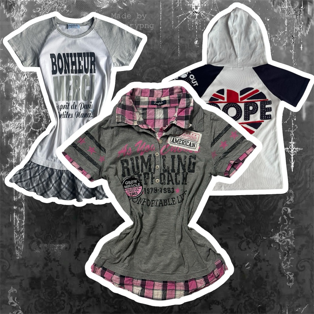 [มือ 2, Thrift] Y2K / GRUNGE / PUNK/ GOTH SHIRT - อ่านรายละเอียด