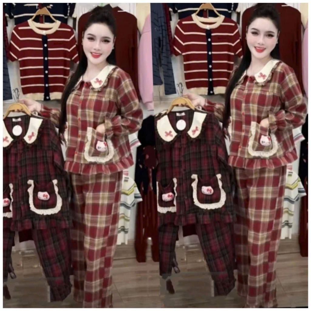 HELLO KITTY LONG PYJAMA SET น่ารักมาก