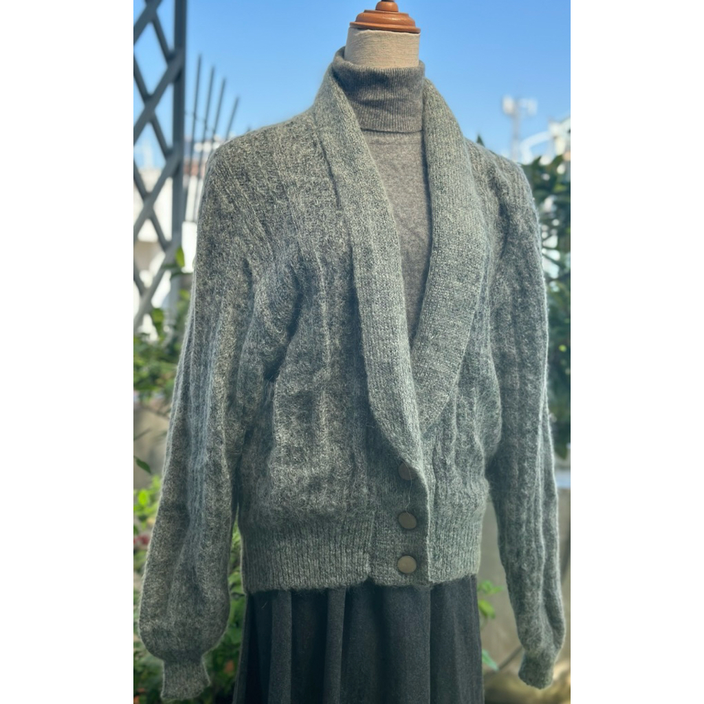 Cocomilan - เสื้อคลุมไหมพรมญี่ปุ่นคอปกเสื้อกั๊กแขนยาว size M/L Si Nhat 2hand