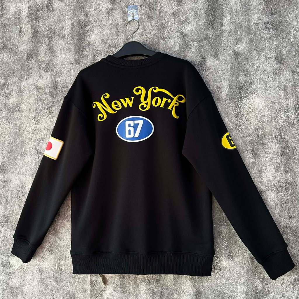 ของแท้ NewEra Sweater โลโก้สีดําพิมพ์สีเขียวพอง