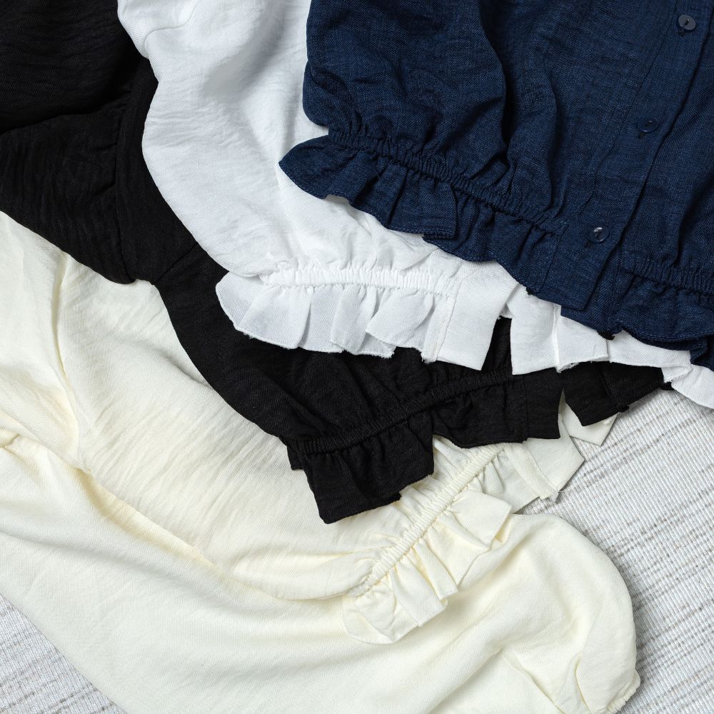 LAM ANH TRAN MA3136 เสื้อเชิ้ตโครเชต์แขนเป็นก้อน - รูปที่ 5