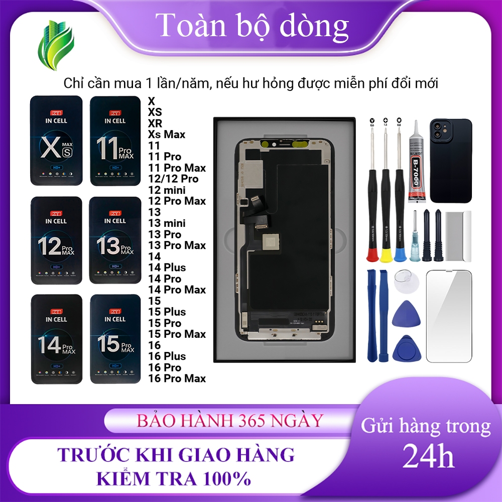 หน้าจอ ZY-GX ของแท้เข้ากันได้กับ iPhoneX/XS/Xs Max/11/12/13/MINI/14/15/16/Pro/Plus/Pro Max