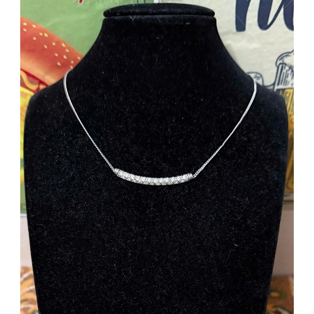 NINA RICCI สร้อยคอจี้หินขาว (40-44cm) คัดสรรจากประเทศญี่ปุ่น