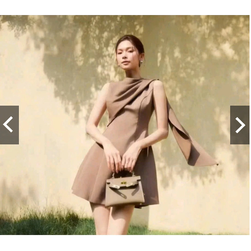 ผู้หญิงไหล่สั้น DRESS แฟชั่นปาร์ตี้ขั้นพื้นฐาน ARON DRESS