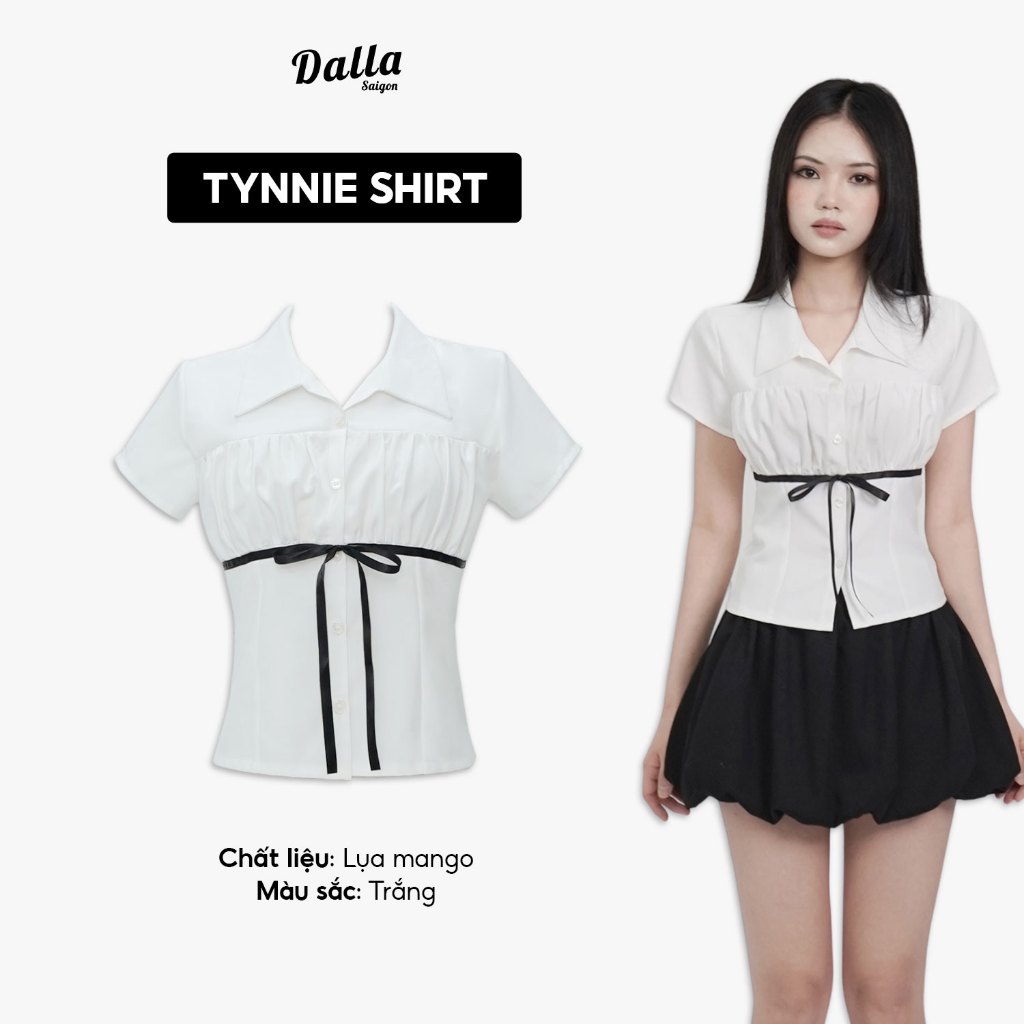 เสื้อเชิ้ตแขนสั้น DALLA ผูกโบว์ (SM21) Tynnie Shirt