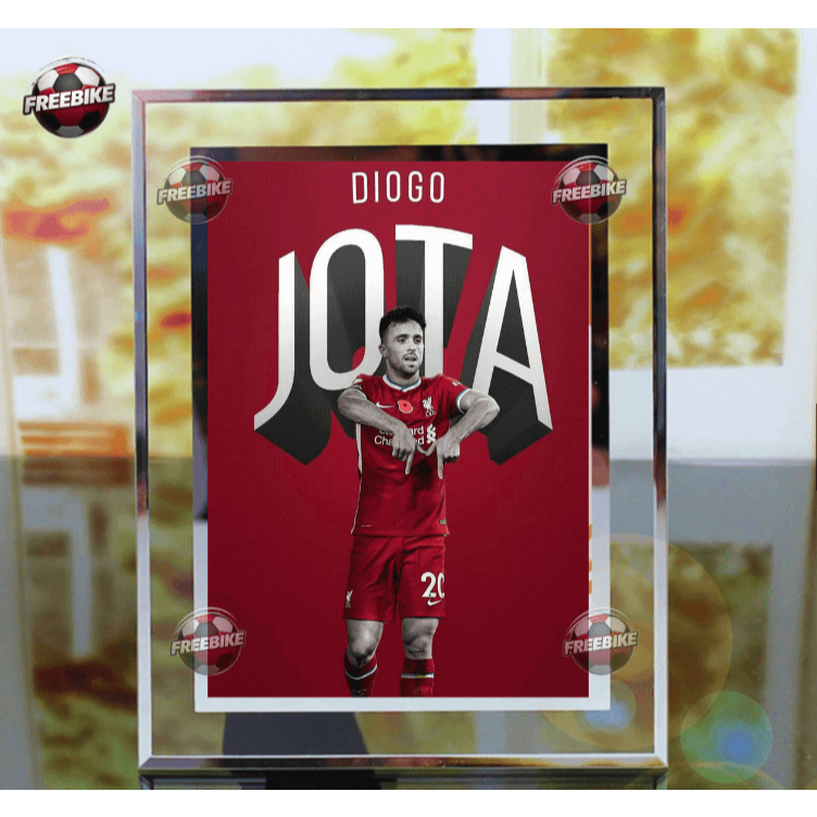 กรอบรูปโปสเตอร์ DIOGO JOTA พร้อมกระจกคริสตัลคุณภาพสูง