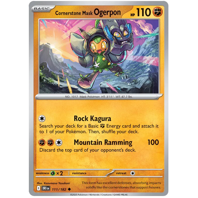 Pokemon TCG - หน้ากาก Cornerstone Ogerpon - Uncommon - 111/182 - DRI
