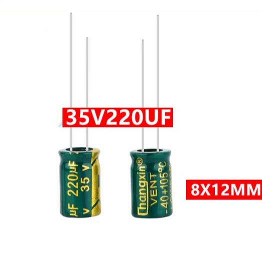 60 CAPACITORS 220UF 35V 8X12MM GREEN CAPACITOR 220UF 35V - BH05