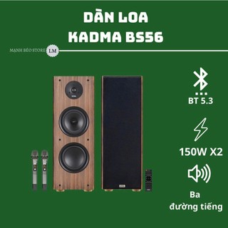 Dàn karaoke Hi-Fi Kadma BS56 - 300W, 2.1 kênh - kèm 2 micro UHF chống hú - Bảo hành 12 tháng
