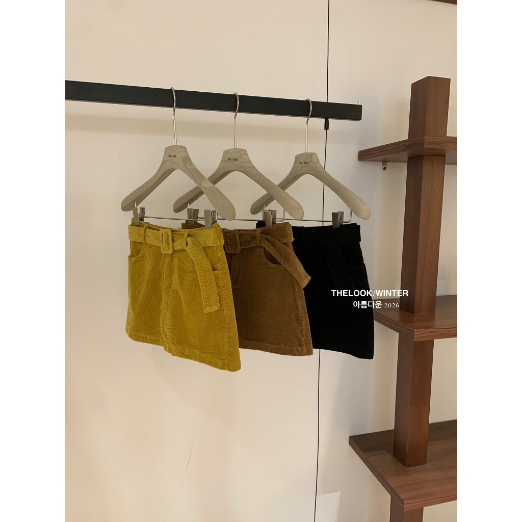 WGWE 7280 กระโปรงกํามะหยี่เกาหลี