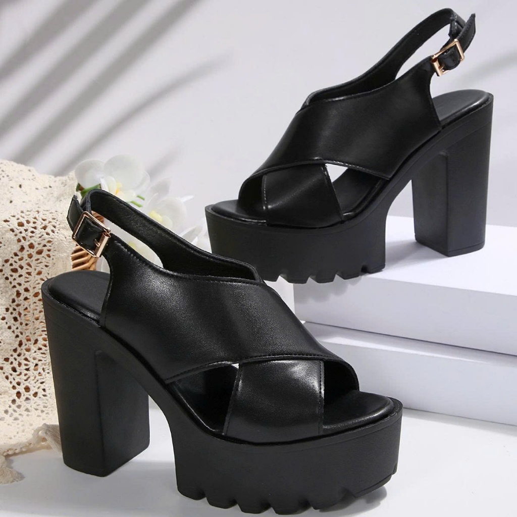 12P CROSS-SANDAL สูง HEEL รองเท้าแตะรองเท้าหนังนุ่ม, BEAUTIFUL HIGH HEEL รองเท้าสูงใหม่รุ่น 2025 tcn