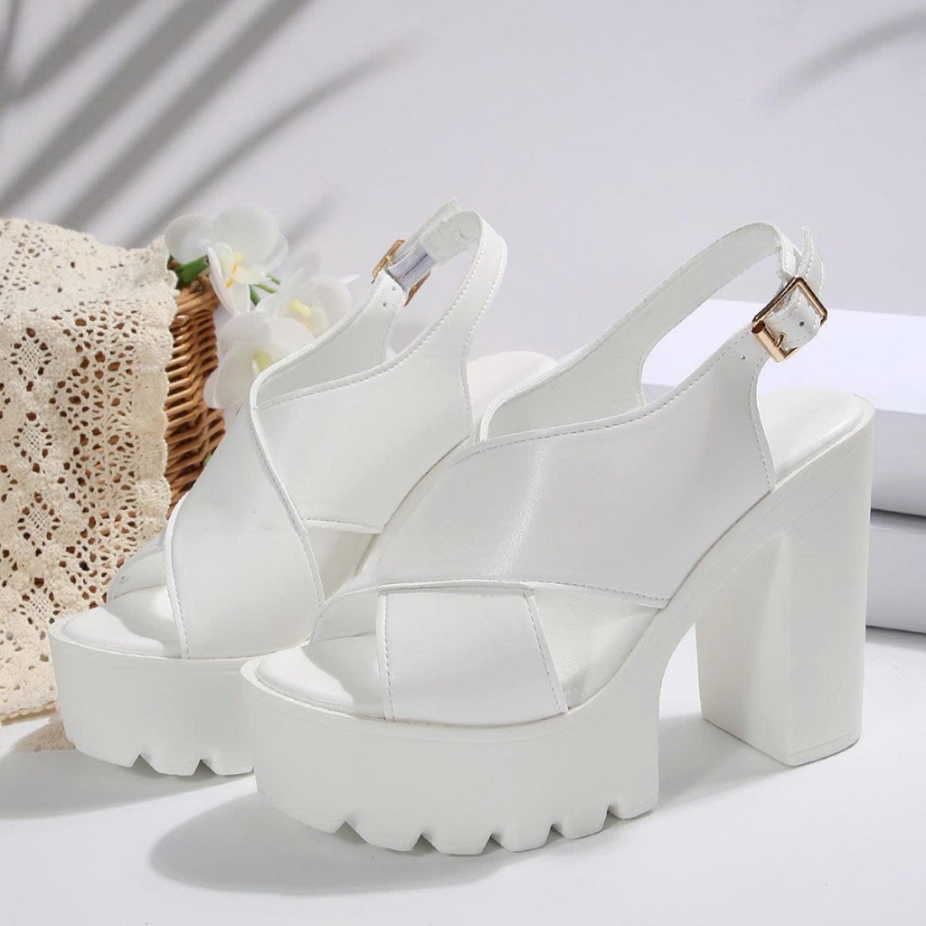 12P CROSS-SANDAL สูง HEEL รองเท้าแตะรองเท้าหนังนุ่ม, BEAUTIFUL HIGH HEEL รองเท้าสูงใหม่ 2025 รุ่น, 1