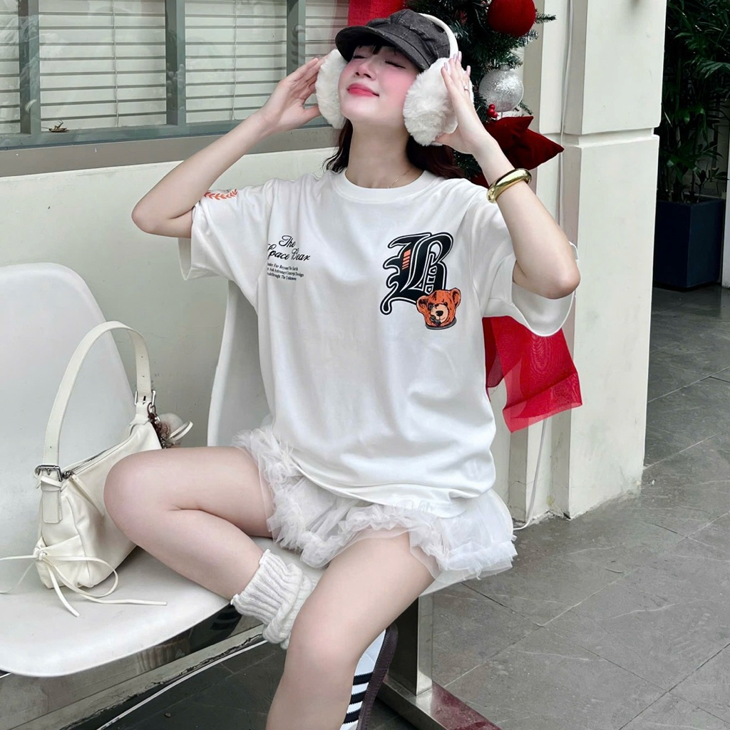 (ออธ) เสื้อยืดนักบินอวกาศ Agony Story Space Bear Nasa 88 สีขาว - Asyon Outlet