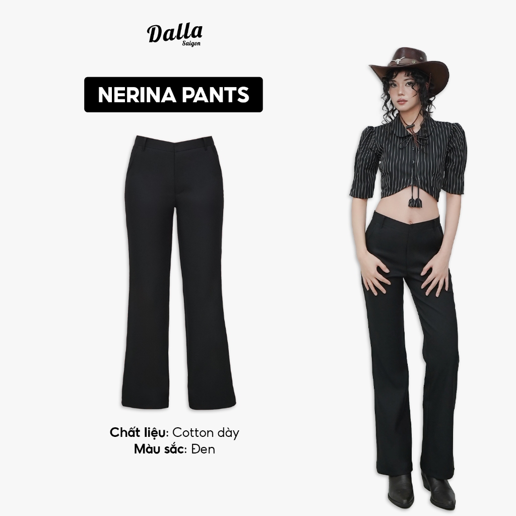 DALLA กางเกงขายาวขาบานเอวต่ํา (Q04)