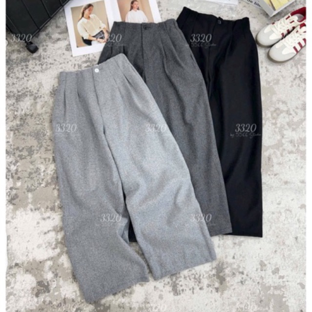 กางเกงขากว้างผู้หญิง QC6889 ยาว 98-100cm ซุปเปอร์หนาและอุ่น 6889.