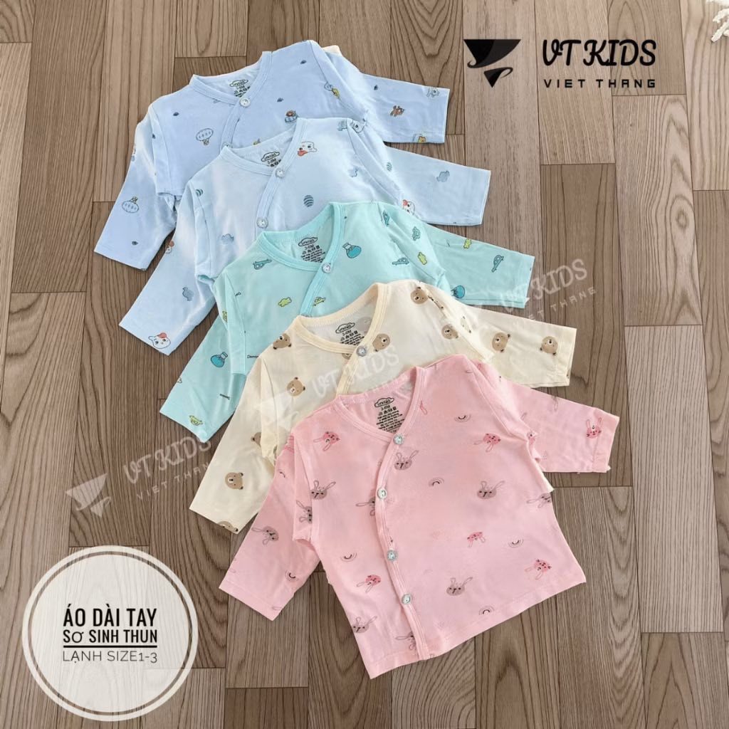 ชุด 3 ชิ้น VTkids เสื้อเด็กแรกเกิดแขนยาวแบบนิ่ม เสื้อสําหรับเด็กชายและเด็กหญิง 0-9) เดือน เย็น ปลอดภ