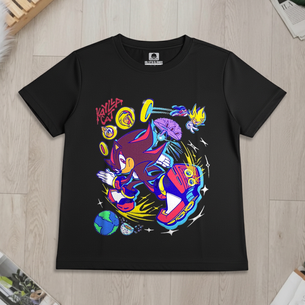 SONIC 2D 2 เสื้อยืดเด็ก Cotton ผ้าคอตตอนแท้ เท่ๆ ยืด 4 ทิศทาง ไซส์ตั้งแต่ 7kg ถึง 60kg