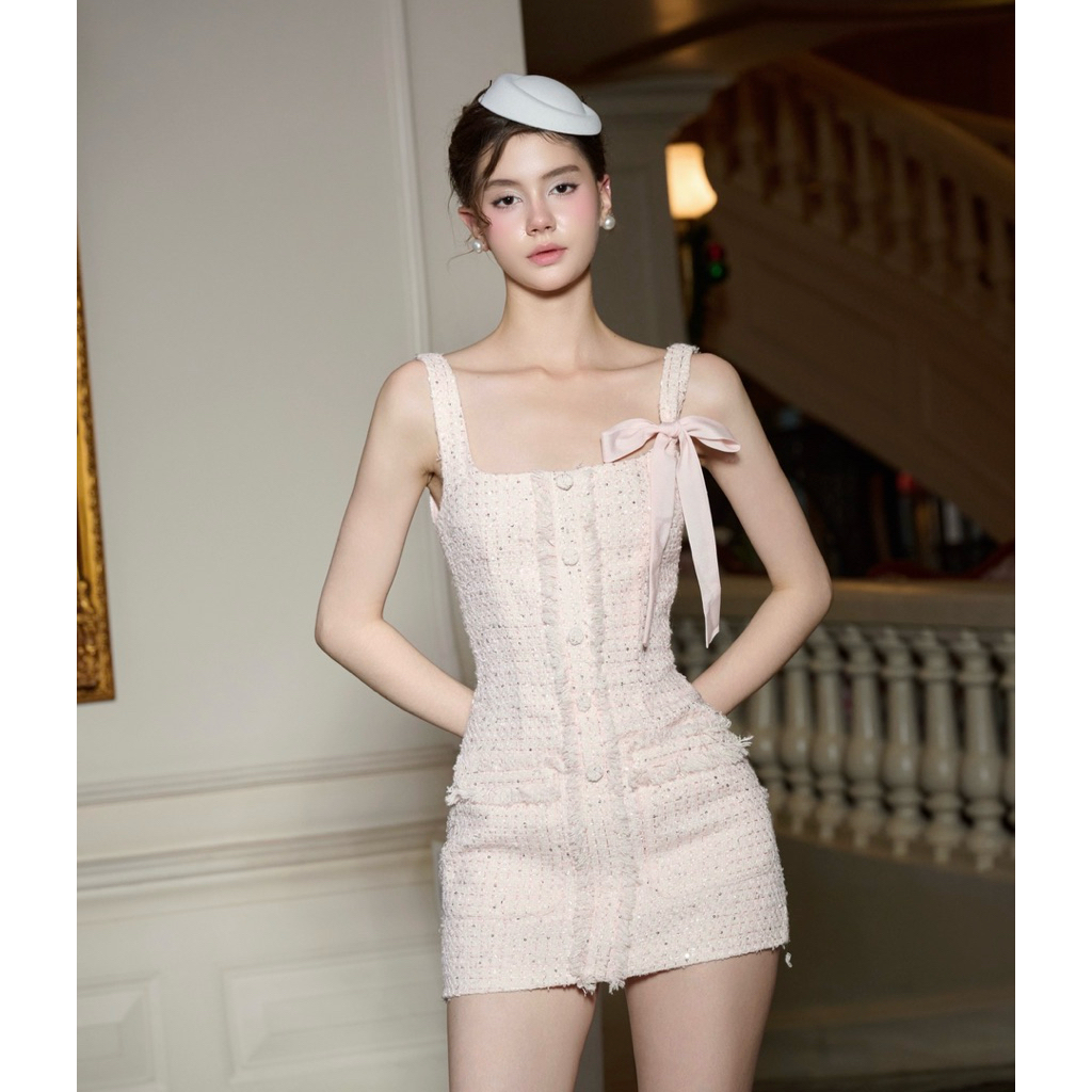 AMELIE - เดรสผ้าทวีตเข้ารูป - เดรส Vespa Ame438 - รูปที่ 4