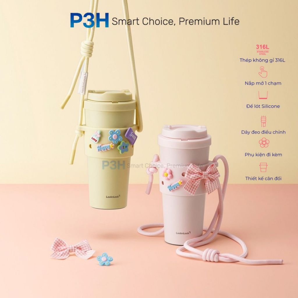 Combo Thermos Cup and Silicone Strap LocknLock Energetic Tumbler x TLL076 – สะดวกทันสมัย 2 ชิ้น P3H