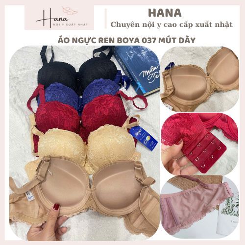BOYA 037- Boya Lace Bra Super Push-Up Thick Foam - Super Lift สร้าง Cleavage 3 Clasps Size (A75-B85)