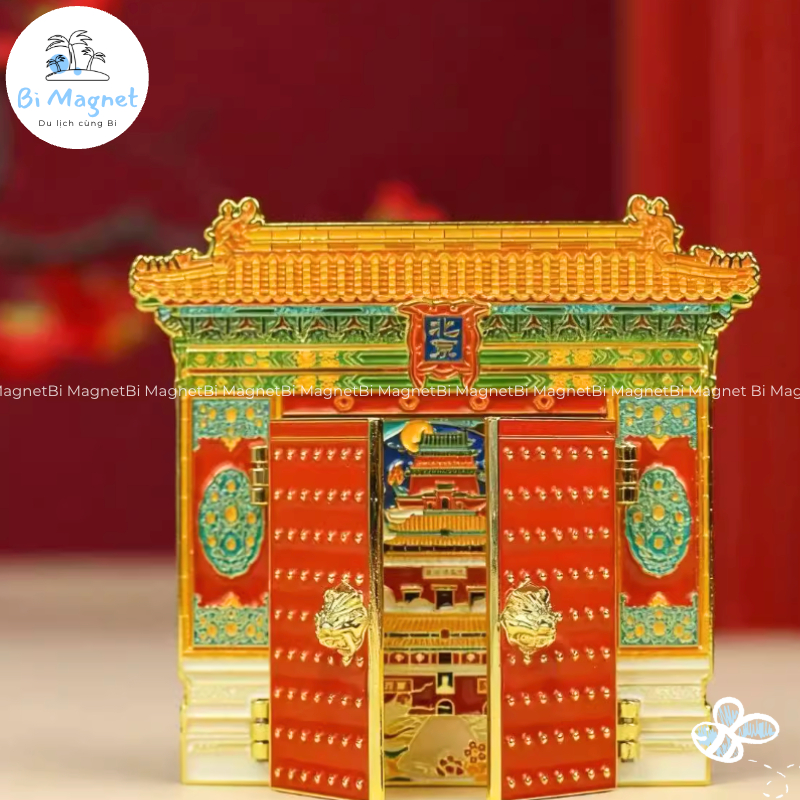 [AVAILABLE] Beijing Center Shaft Metal Double Door Magnet China Travel ของที่ระลึก