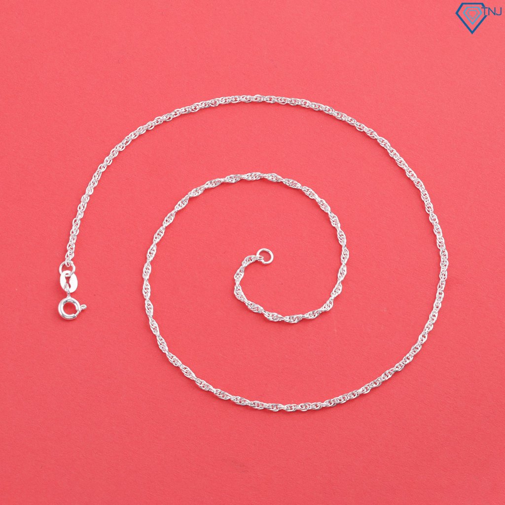 สร้อยคอเงินสําหรับเด็กหญิงและเด็กชายพร้อมลิงค์บิดสวยงาม DTN0044 - TNJ Jewelry