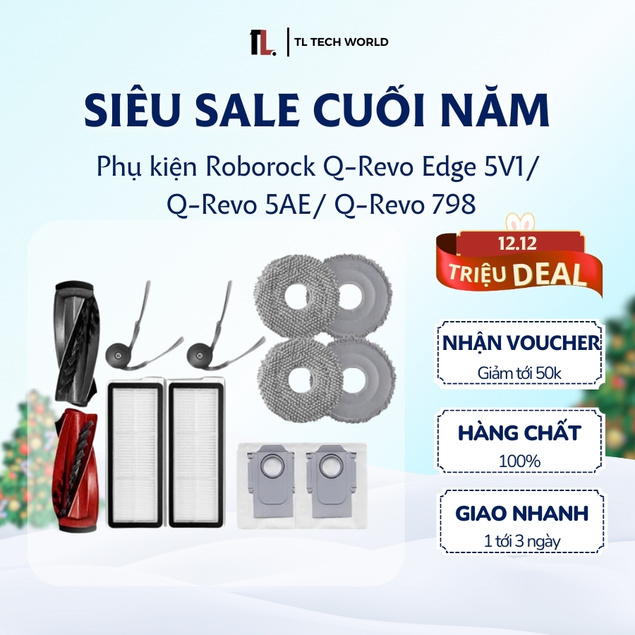 อุปกรณ์เสริมทดแทนสําหรับ Roborock Q-Revo Edge 5V1/ 5AE/ 7988/ CurV - สินค้าขายปลีกของแท้ 100%
