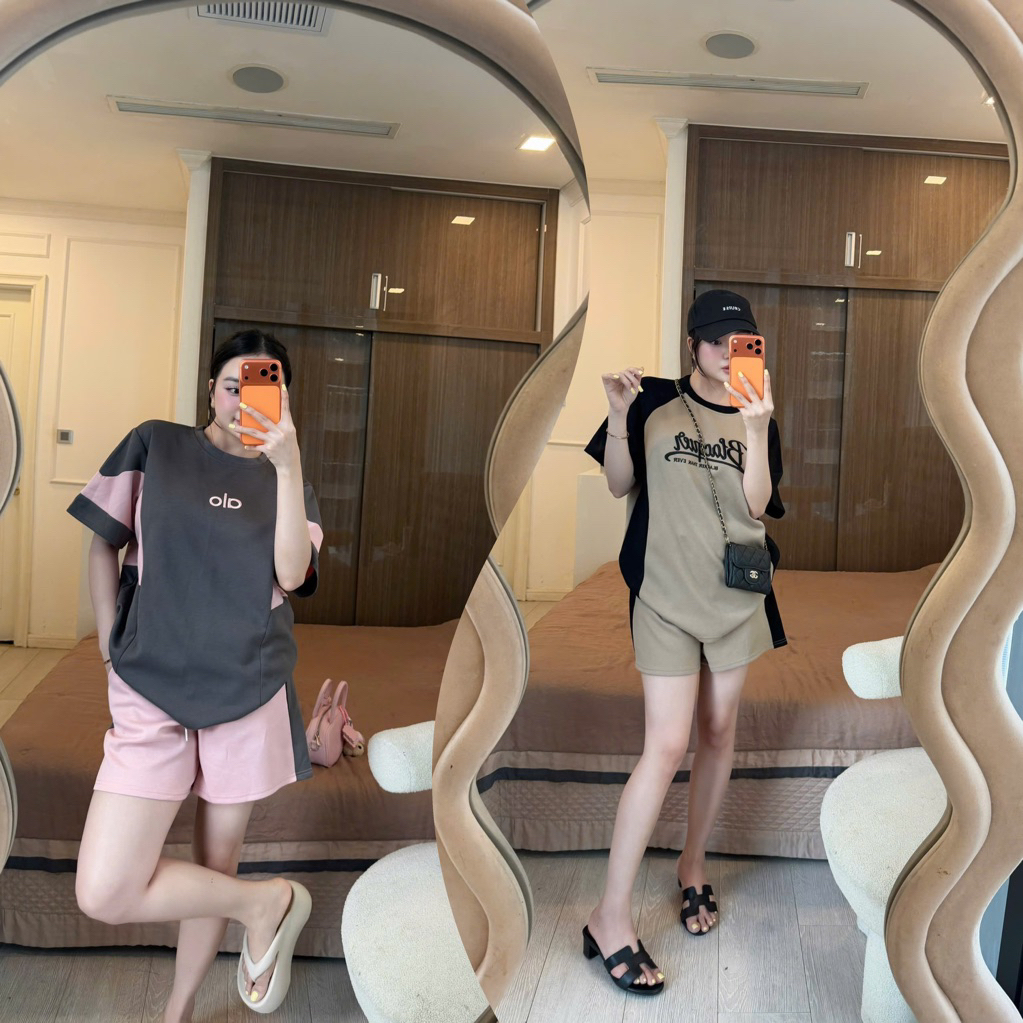 <Available> Min Closet Bechic ในประเทศ Thailand Set เสื้อผ้าสไตล์สปอร์ต กางเกงเอวยางยืดฟรีไซส์