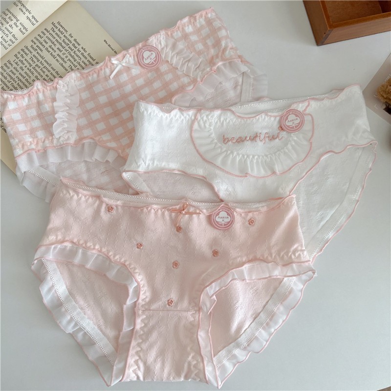 NuciFera ชุดชั้นในสตรีต้านเชื้อแบคทีเรียระบายอากาศสีสวย QN87