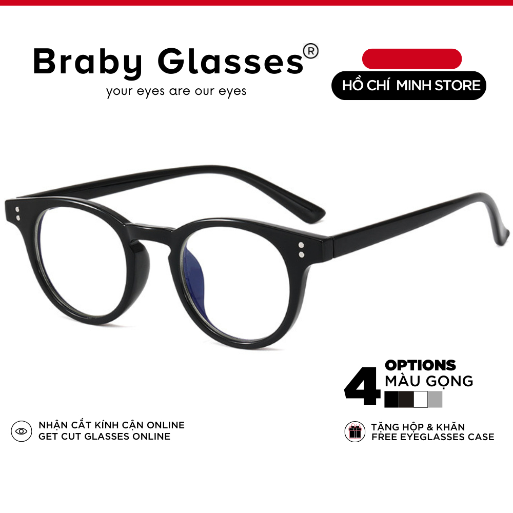 Braby Glasses กรอบแว่นตาทรงกลมรูปตัววีสําหรับผู้ชายและผู้หญิงทําจากพลาสติกคุณภาพสูงเครื่องประดับแฟชั