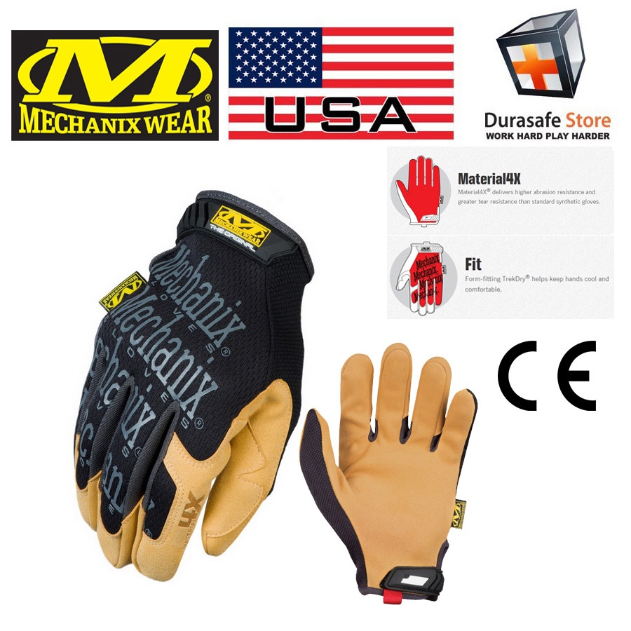 MECHANIX MG4X-75 4X Original Glove ถุงมือสีดํา/น้ําตาล USA