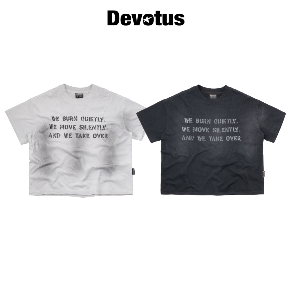 เสื้อยืด COTTON 300GSM 100% พร้อมสกรีนผ้าไหมรถราง BIG BOXY DEVOTUS - OVERTHROW TEE RAPED