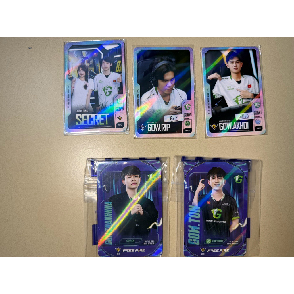 ของแท้ Off แฟนทีม GOW God Of Wolf Garena Free Fire Hologram Corner Card