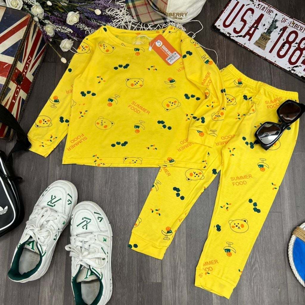 KMART SUNK05 ชุดอยู่บ้านแขนยาวและขายาวทําจากผ้าฝ้ายเนื้อละเอียด