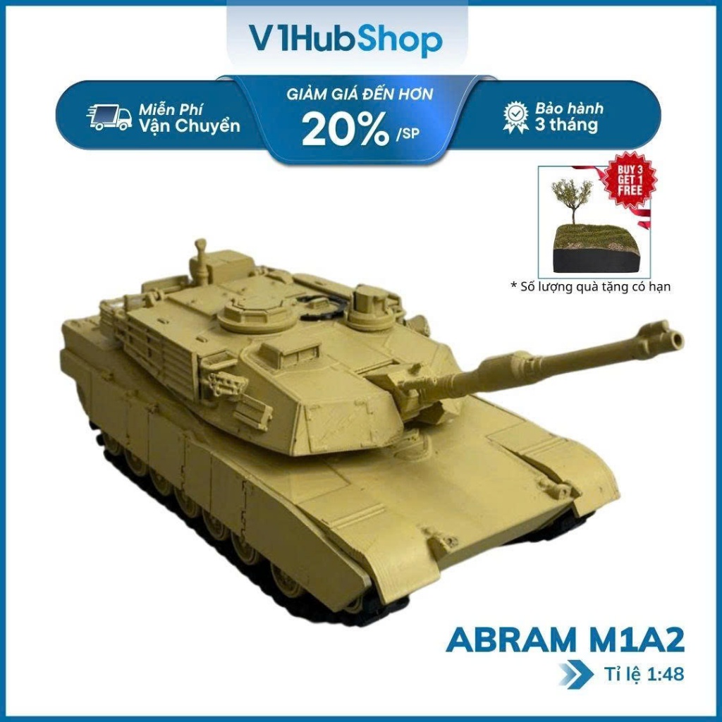 ถังหลักอเมริกา รุ่น M1 Abrams - M1A2 สีเหลือง | รถอเมริกันขนาด 1/48